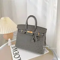 在飛比找Yahoo!奇摩拍賣優惠-二手正品 愛馬仕 HERMES Birkin 25 鴕鳥皮 