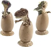Kisangel 3pcs Half Hatching Dinosaur Egg Ornament Realistic Dinosaur Models for Home Unique Broken Shell Design