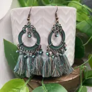 3.5” Bronze-tone Earring Set Bohemian Retro Drop Dangle New Free Ship B5930