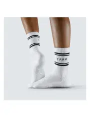 [TRNR] Crew Grip Socks 2 Pairs in White/Black