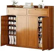Freestanding Household Modern Simple Shoe Rack Shoe Cabinet Door Large Capacity Storage Cabinet Multi-Layer Wood Balcony Storage Cabinet Shoe Cupboard
