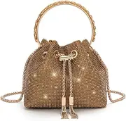 [Sweetovo] Bling Crystal Rhinestone Purse for Women Sparkly Clutch Handbag Crossbody Bag for Evening Wedding Party Prom