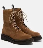 [Brunello Cucinelli] Brunello Cucinelli Suede combat boots AU 6 brown