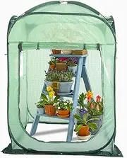 Homodoskey Pop Up Greenhouse Tent,Portable X-Large Walk-in Flower House ,Indoor Outdoor Gardening Plant Sunshine Room with PE Mesh Cloth Cover for Protecting Plant (132cm Tall Flower House Tent)