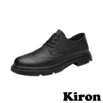 【KIRON】擦色馬丁鞋/百搭復古擦色布洛克雕花休閒馬丁鞋-男鞋(黑)