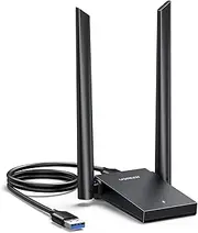 UGREEN AX1800 WiFi 6 Adapter Dual Band USB 3.0 with 5dBi High Gain Double Antennas Wireless Dongle Network Adapters for PC Desktop Laptop Built-in Driver Supports Windows 10/11