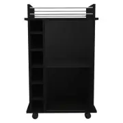 TUHOME Dukat Bar Cart Engineered Wood Bar Carts in Black