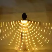 Fizocosisto LED Isis Wings Belly Dance Wings Colorful LED Butterfly Wings with Telescopic Sticks Glowing Light Up Costume Performance Clothing for Carnival Stage Halloween Christmas Party US
