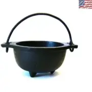 Versatile Round Cast Iron Cauldron with Handle - 3" Inner Diameter for Rituals
