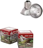 yanhe 2 in 1 75W+50W UVA UVB Bulbs for Tortoise Heat Lamp Halogen Basking Bulb