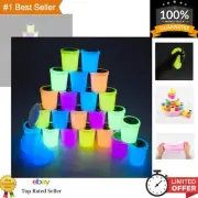 Glow in The Dark Slime Kit - 24 Pack Crystal Galaxy Slime, with Pink, Blue, O...