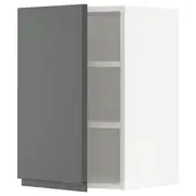 METOD wall cabinet with shelves, white/Voxtorp dark grey, 40x37x60 cm