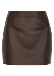 16 Arlington Haile Brown Leather Mini Skirt - 8 8
