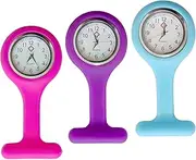 Ycfish 3 Pcs Silicone Nurse Fob Watch, Nurse Fobst Watch with Brooch, Nurses Fobs Watchs for Healthcare Professionals Carry Fobsd Watches
