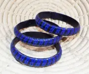 African Tuareg Bracelet Set S blue bangles tribal ethnic boho jbtv32