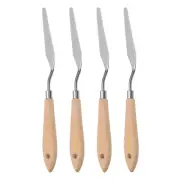 4pcs 11# Painting Palette Knife Pointy Stainless Steel Art Spatula Scraper Tool