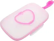 HANABASS Portable Hand Wipes Dispenser Box Cute Heart Shape Wipe Holder Lightweight Refillable for Car Diaper Bag Durable Material Compact Design for Quick Cleanups