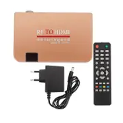 RF to HDMI-compatible-compatible Converter Adapter Analog Receiver Analog TV Box Digital Box Remote Control EU Plug gold
