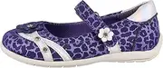 [Lico] Boy's Girl's Mona V Ankle Strap Ballet Flats Child, Purple Silver, 3 UK