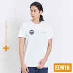 【EDWIN】男裝 PLUS+ 印花章短袖T恤(白色)