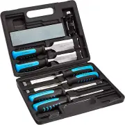 Amazon Basics 8-Piece Wood Carving Chisel Set w/ Honing Guide & Case