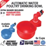 Chicken Automatic Watering Cups 6PCS Drinker Waterer for Duck Quail Hen Poultry