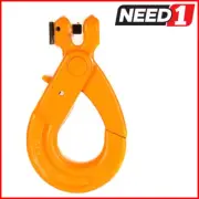 Clevis Self Locking Safety Hook, Suits 7-8mm Chain WLL 2000kg, Grade 80
