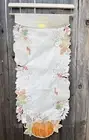 Autumn Hill Table Runner Thanksgiving White Orange Pumpkins 14x36 NWT SEE DESC