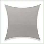 16 ft. x 16 ft. 190 GSM Grey Square Sun Shade Sail Screen Canopy, Outdoor Patio