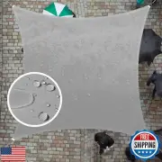 ColourTree 14' x 14' Grey CTADS14 Rectangle Waterproof Sun Shade Sail UPF50 C