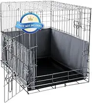 HOMBYS Dog Crate Bumper with Ties (ONLY Bumper, Without Crate)-Soft Crate Accessorie Dog Kennel Cover-Dog Crate Training Pads for a Safe & Comfortable Crate-Fit Front Door Crates(30"x18", Grey)