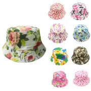 Cartoon Kids Baby Summer Bucket Sun Hat Toddler Girls Boys Beach Cap Wide Brim