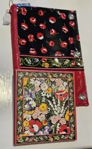 Vera Bradley Forgot Me Nots Sticky Notes + Pencil Cosmetic Case Poppy Fields NWT