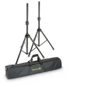 2pc Gravity SS5211BSET1 Aluminium Stand Tripod w/ Carrying Bag For Speaker Black