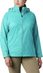 Columbia Women's Plus Switchback Waterproof Packable Rain Jacket, Miami, 2X