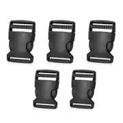 32mm Quick Release Buckle Clip 5x Black Plastic Side Cord Strap Fastener