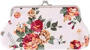 [LIFKOME] Long Wallet Pencil Case Floral Clasp Closure Wallet Vintage Coin Purse Fashion Safe for Daily Use