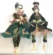 CHRISTIAN SIRIANO HALLOWEEN SKELETON COUPLE POSABLE SHELF SITTERS