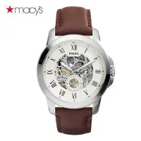 在飛比找Yahoo!奇摩拍賣優惠-窩美美國MACY'S真皮大錶盤簍空面防水錶FOSSIL ME