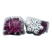 Snowflake Christmas Tree Ornaments Set Of 12 Holiday Decorations Red & White