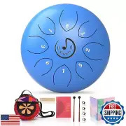 Rain Drum for Outside- Steel Tongue Drum 8 Notes 6 Inches, Handpan Drum Percu