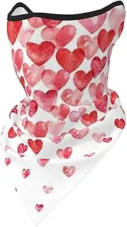 DEXNEL Falling Red Hearts Face Mask Summer Cover Protection Balaclava Men Women for Beach Activities