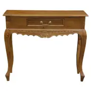 Jepara 1 Drawer Carved Sofa/Hall Table - Light Pecan