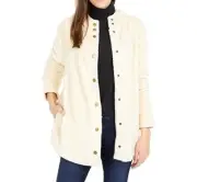 VOLCOM Women's UNDER WRAPZ Faux-Fur Hooded Jacket - SAN - Large - NWT