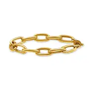 Bevilles 9kt Yellow Gold Silver Infused Open Oval Bracelet