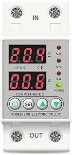 SKXMOD 60A Din Rail 230V Adjustable Over and Under Voltage Protective Device Protector Relay Monitor Current Limit TOMZN TOVPD1-63-EC(80A)