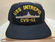USS INTREPID CV-11 U.S NAVY SHIP HAT OFFICIAL MILITARY BALL CAP USA Eagle Crest