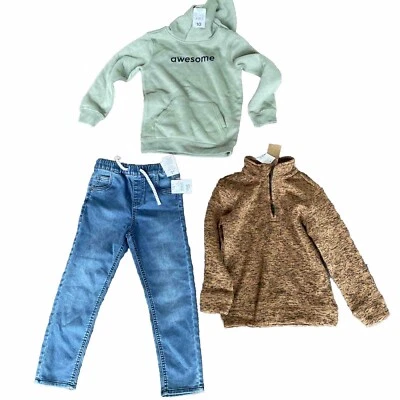 BOYS Anko Adjustable Waist Mid Wash Demin JEANS Size 6 & Jumpers Size 6 BNWT