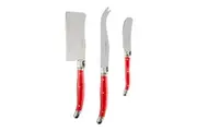 Marie Claire Laguiole Domain Set of 3 Cheese Knives - Red