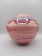 Bruce Fairman 1994 Studio Pottery Raspberry Drip Glaze Design Vase Pot Signed